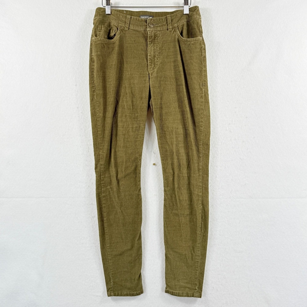 Toad&Co Corduroy Pants Womens 6 Olive Green Stretch Slim Gorpcore Earthy